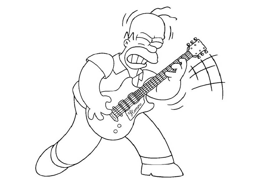 Homer mit E-Gitarre