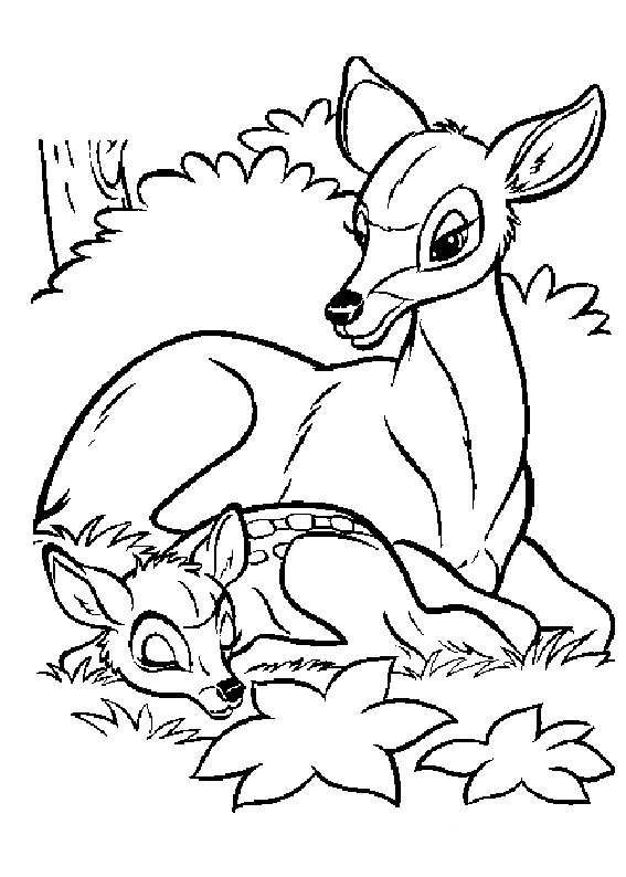 Bambi mit seiner Mutter