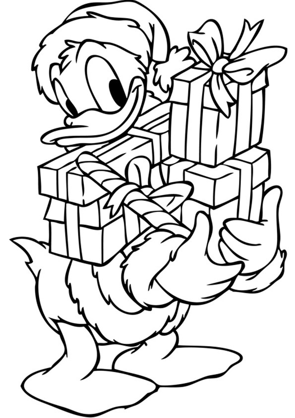 Donald Duck mit Geschenken